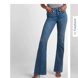 Express high waisted flare jeans 10 short